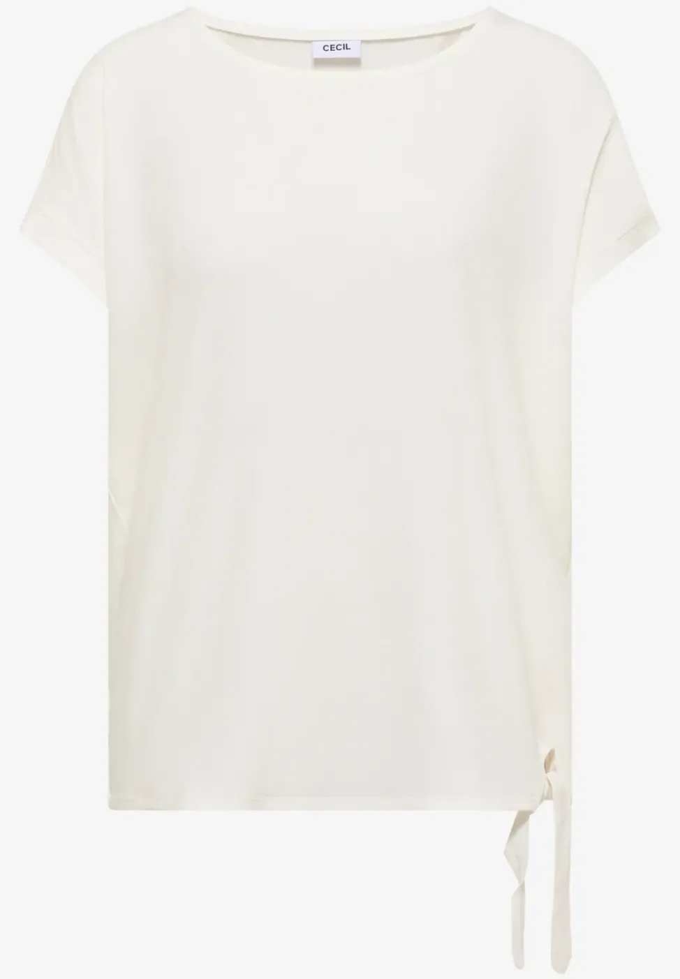 Bluse mit Rundhals und Knotendetail