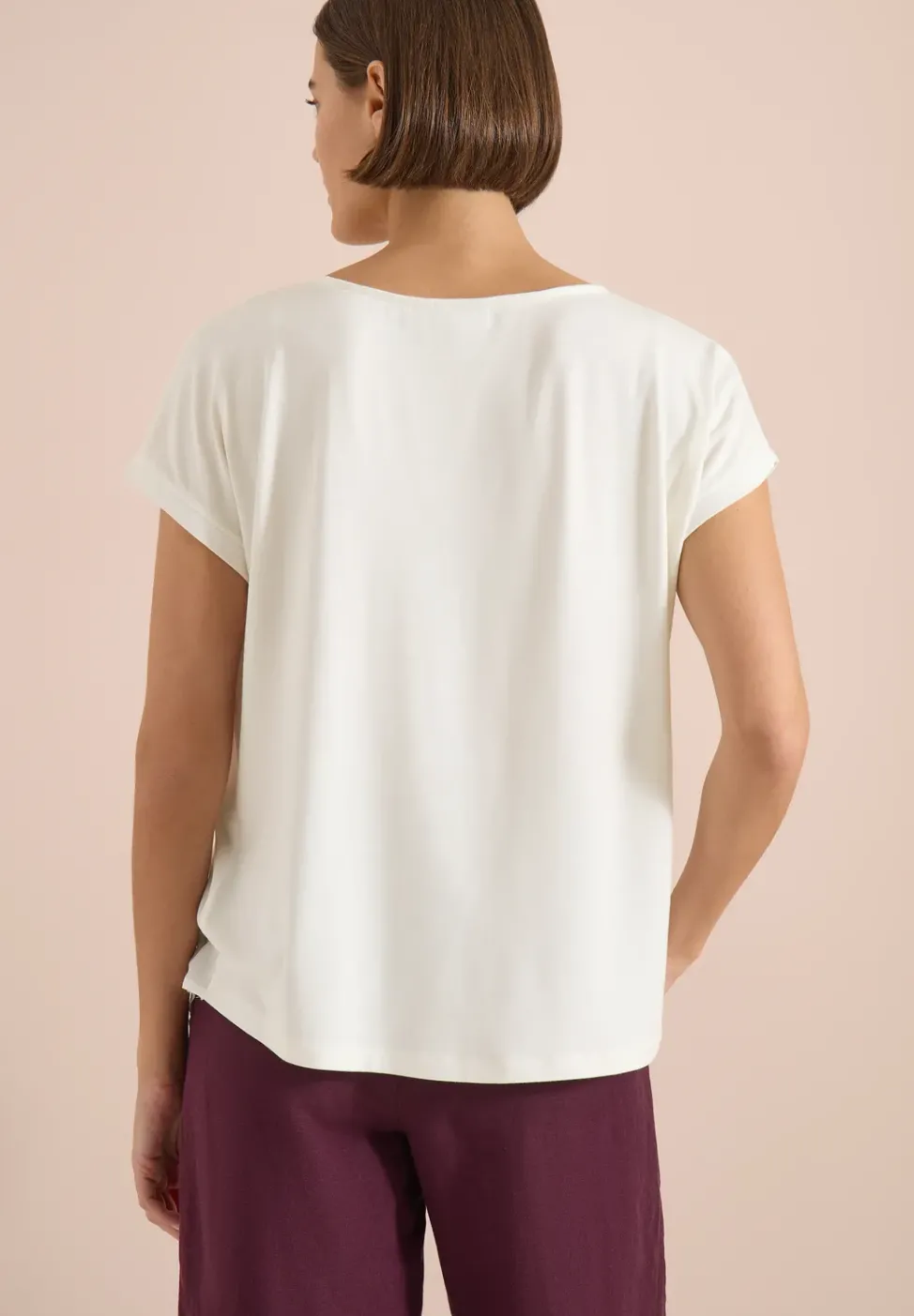 Bluse mit Rundhals und Knotendetail