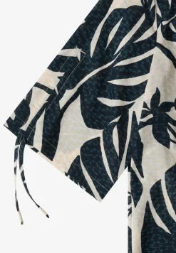 Bluse mit Rundhals und Raffung
