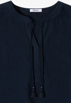 Bluse mit Split Neck aus Musselinstoff