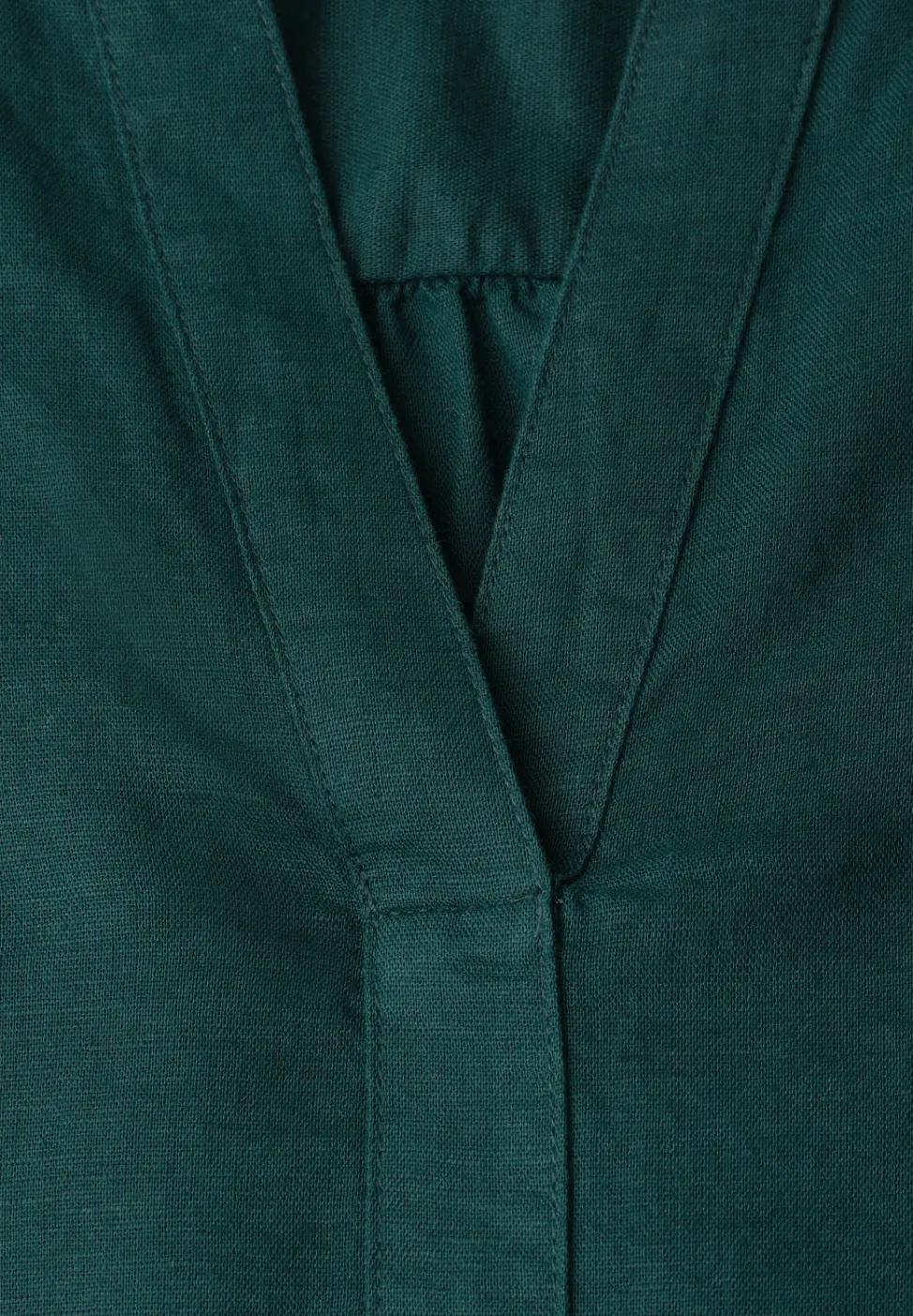 Bluse mit Split Neck aus Leinenmix