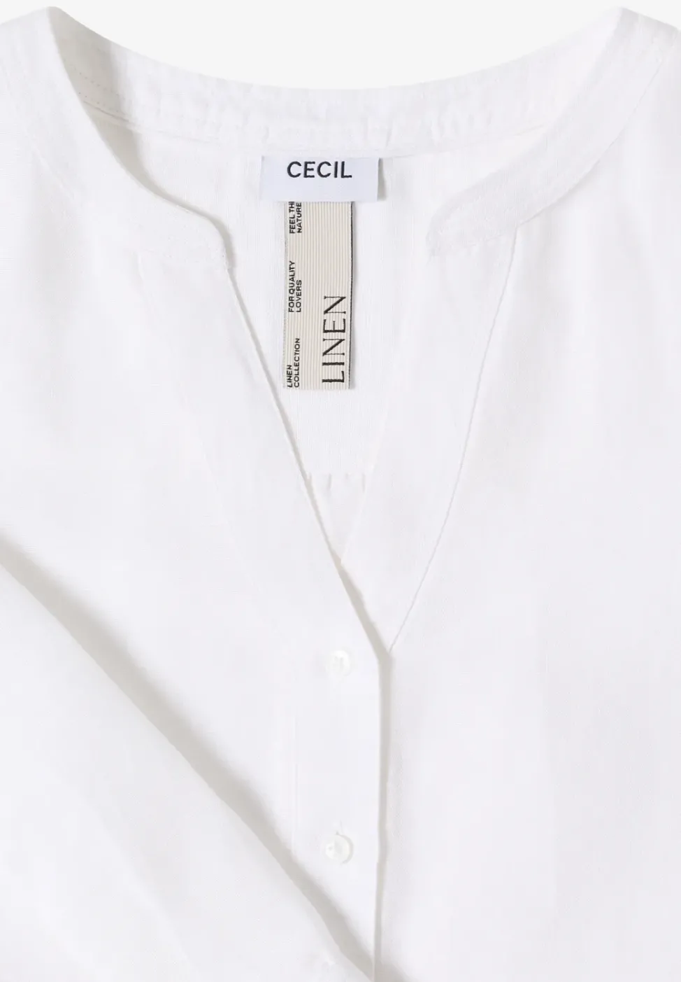 Bluse mit Split Neck aus Leinenmix
