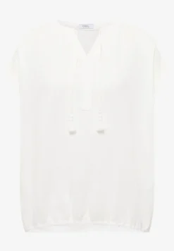Bluse mit Split Neck aus Musselinstoff