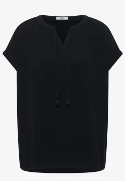 Bluse mit Split Neck aus Musselinstoff
