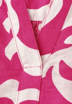 Bluse mit Split Neck aus Leinenmix