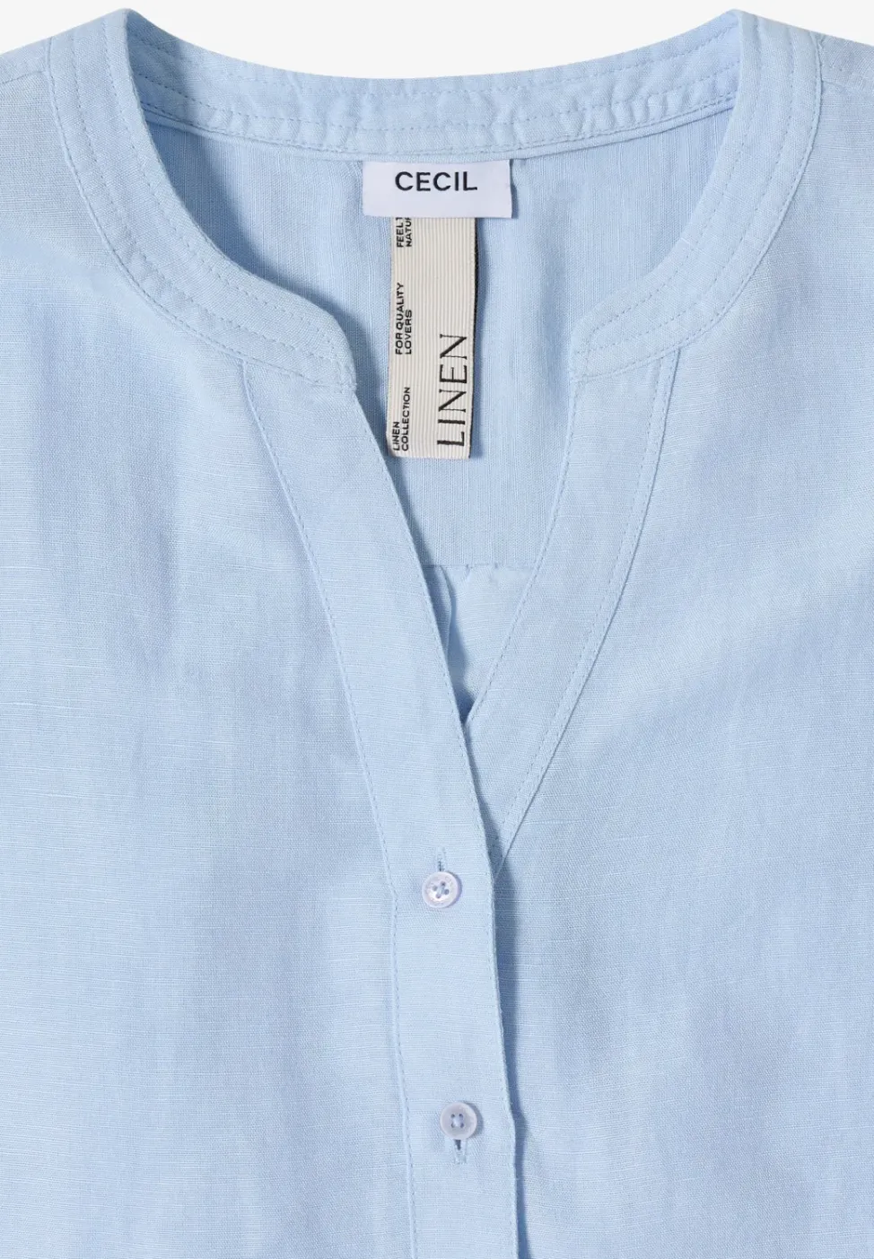Bluse mit Split Neck aus Leinenmix