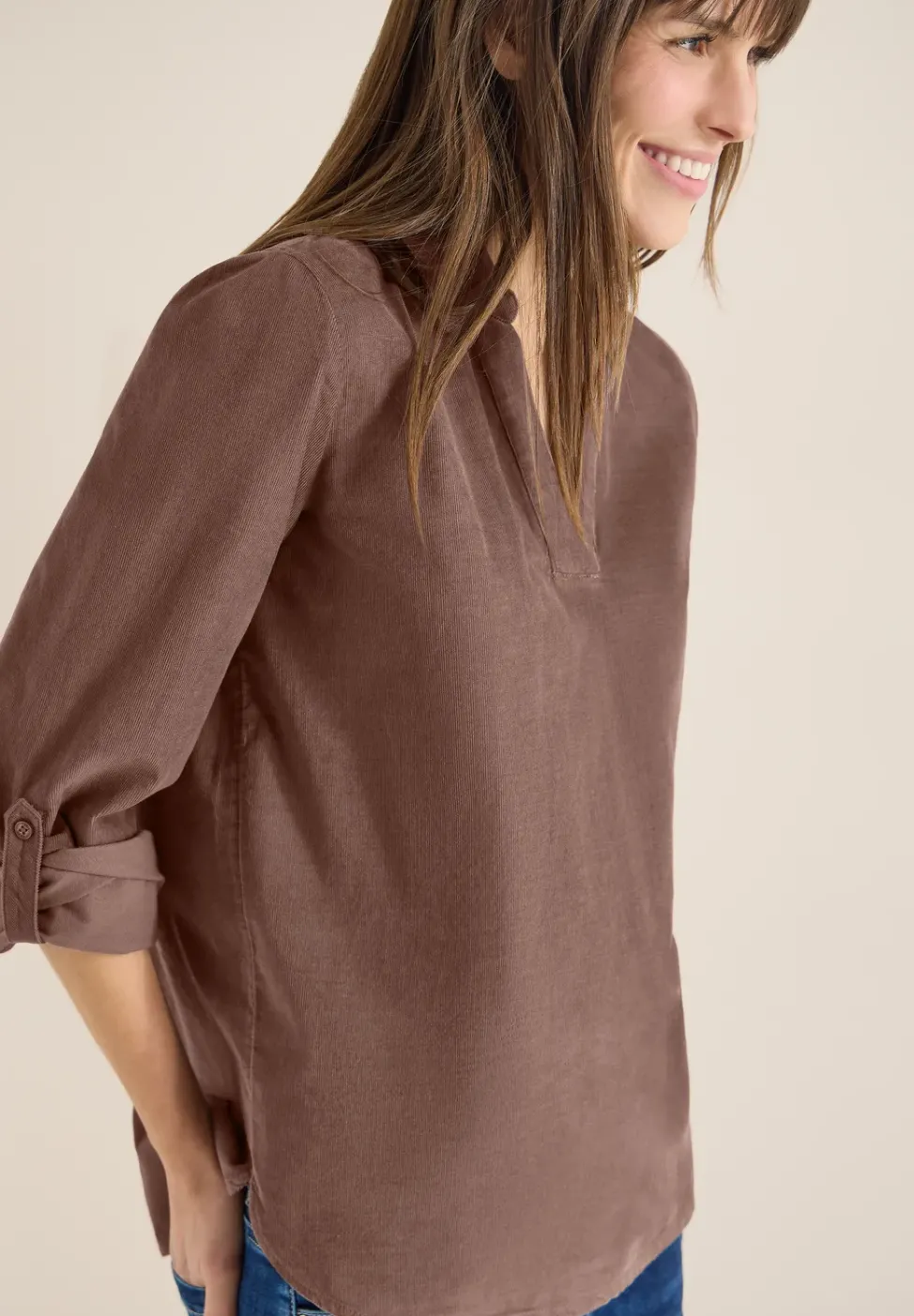 Bluse mit Turn-Up