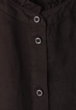 Bluse aus Leinenmix mit Rüschen
