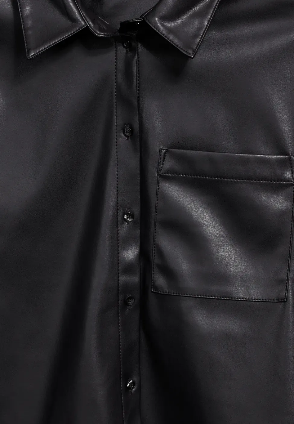 Bluse in Leder-Optik