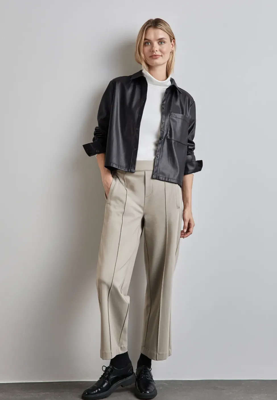 Bluse in Leder-Optik