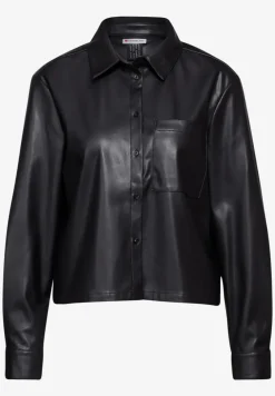 Bluse in Leder-Optik