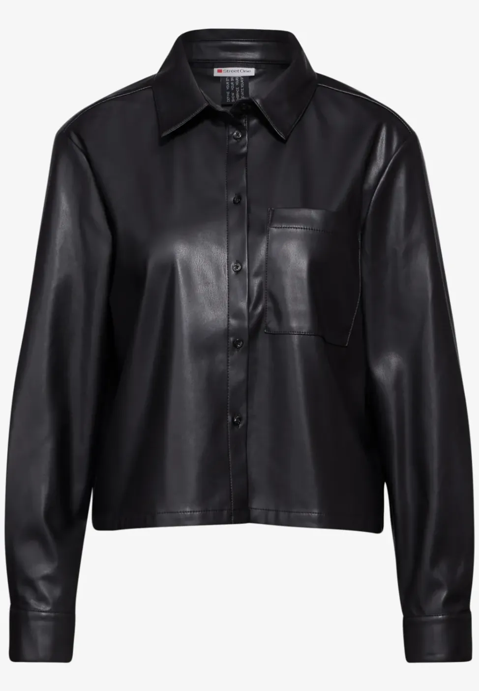 Bluse in Leder-Optik