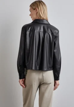 Bluse in Leder-Optik