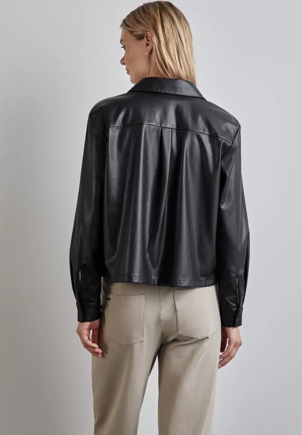 Bluse in Leder-Optik