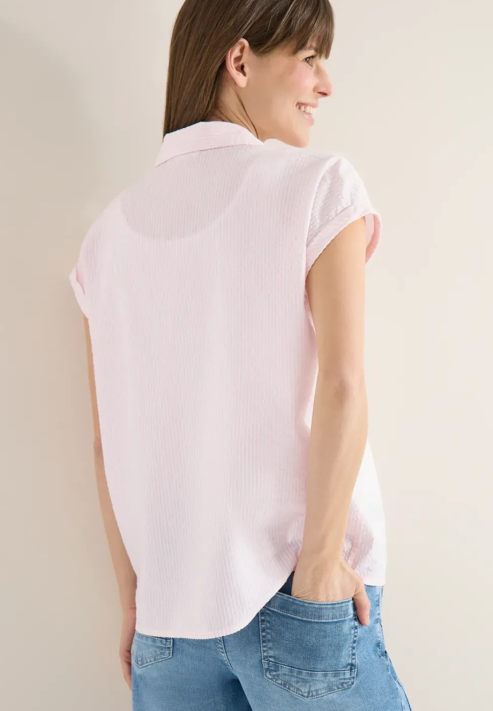 Bluse in Seersucker Qualität