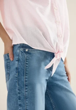 Bluse in Seersucker Qualität