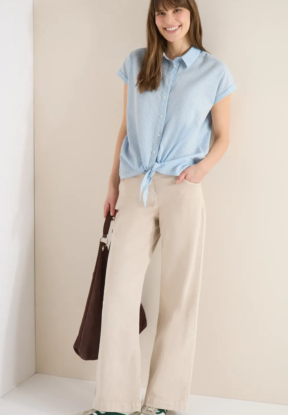 Bluse in Seersucker Qualität