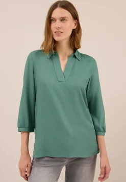 Bluse in Unifarbe