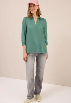Bluse in Unifarbe