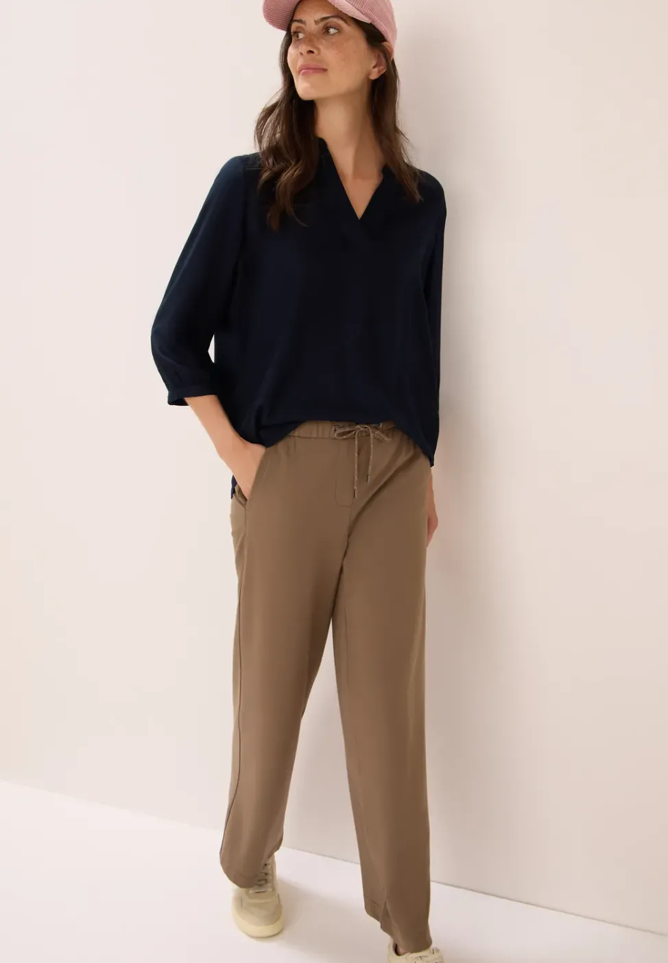 Bluse in Unifarbe