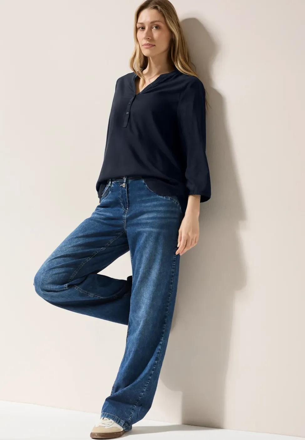 Bluse in Unifarbe