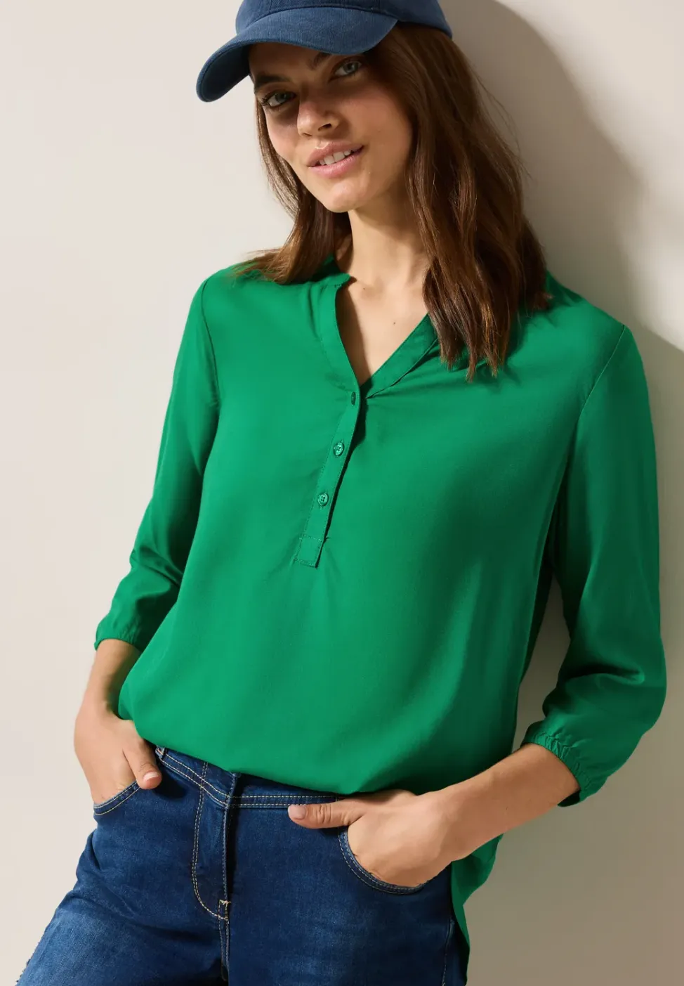 Bluse in Unifarbe