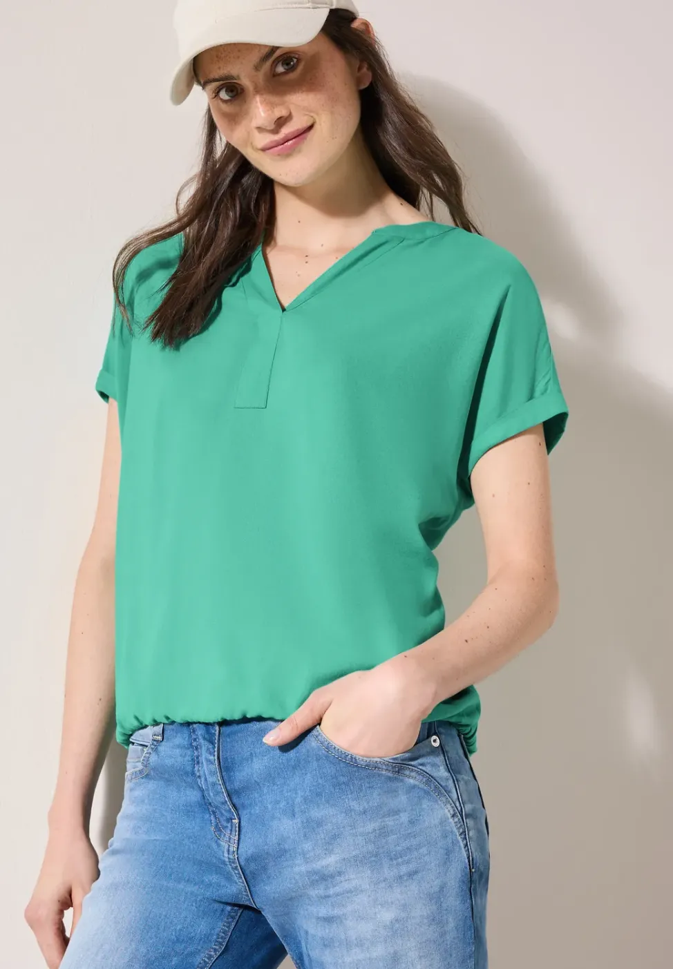 Bluse in Unifarbe