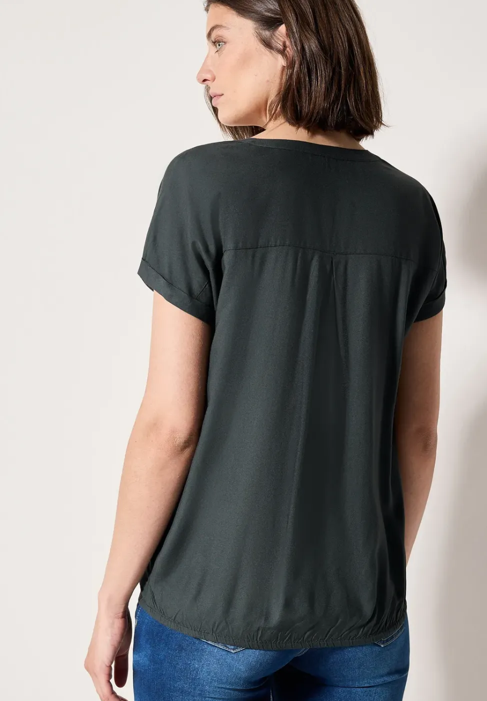 Bluse in Unifarbe