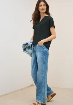 Bluse in Unifarbe