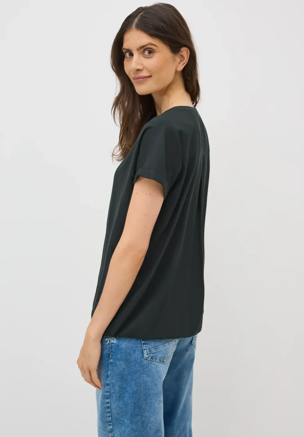 Bluse in Unifarbe