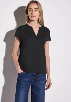 Bluse in Unifarbe