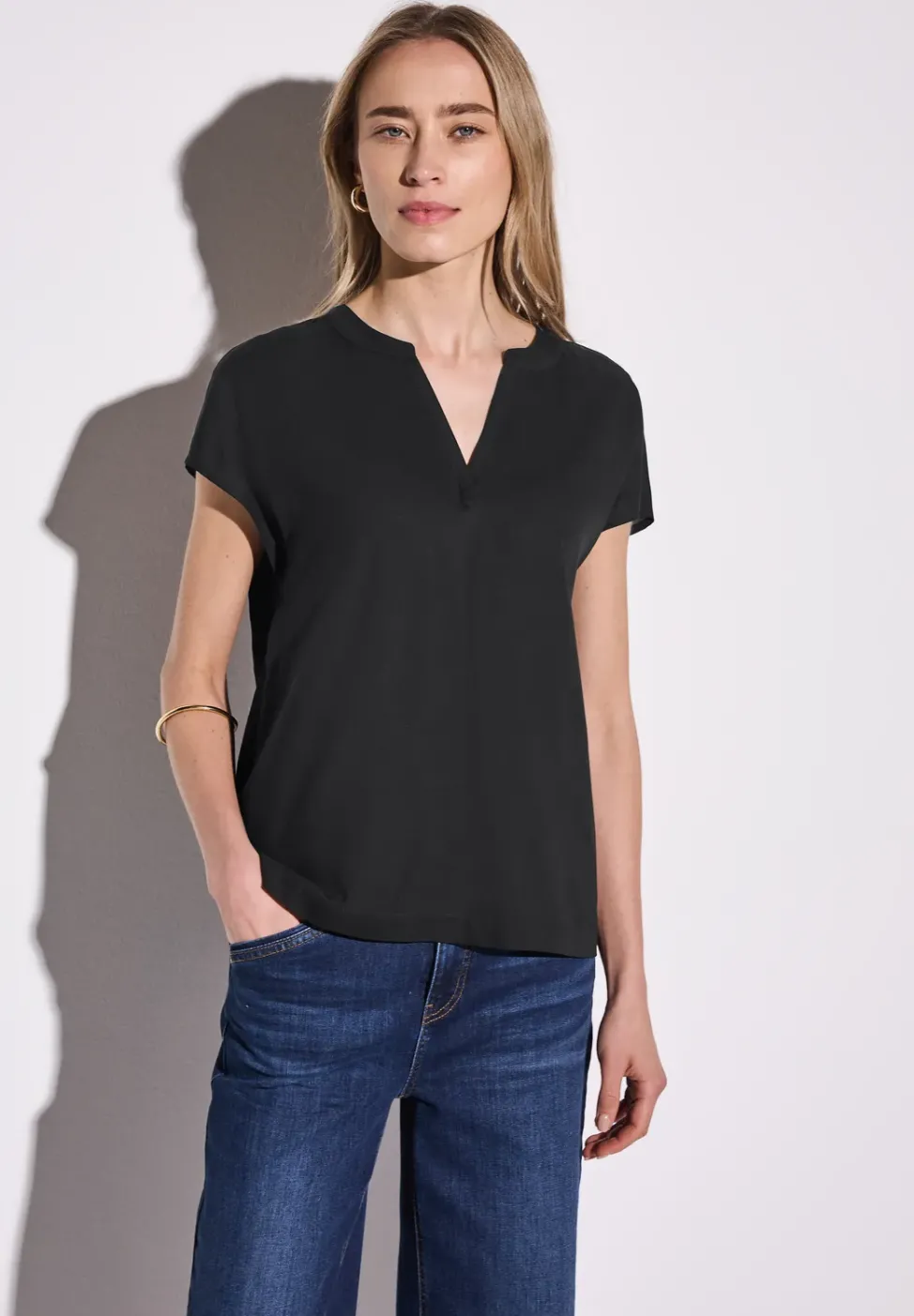 Bluse in Unifarbe