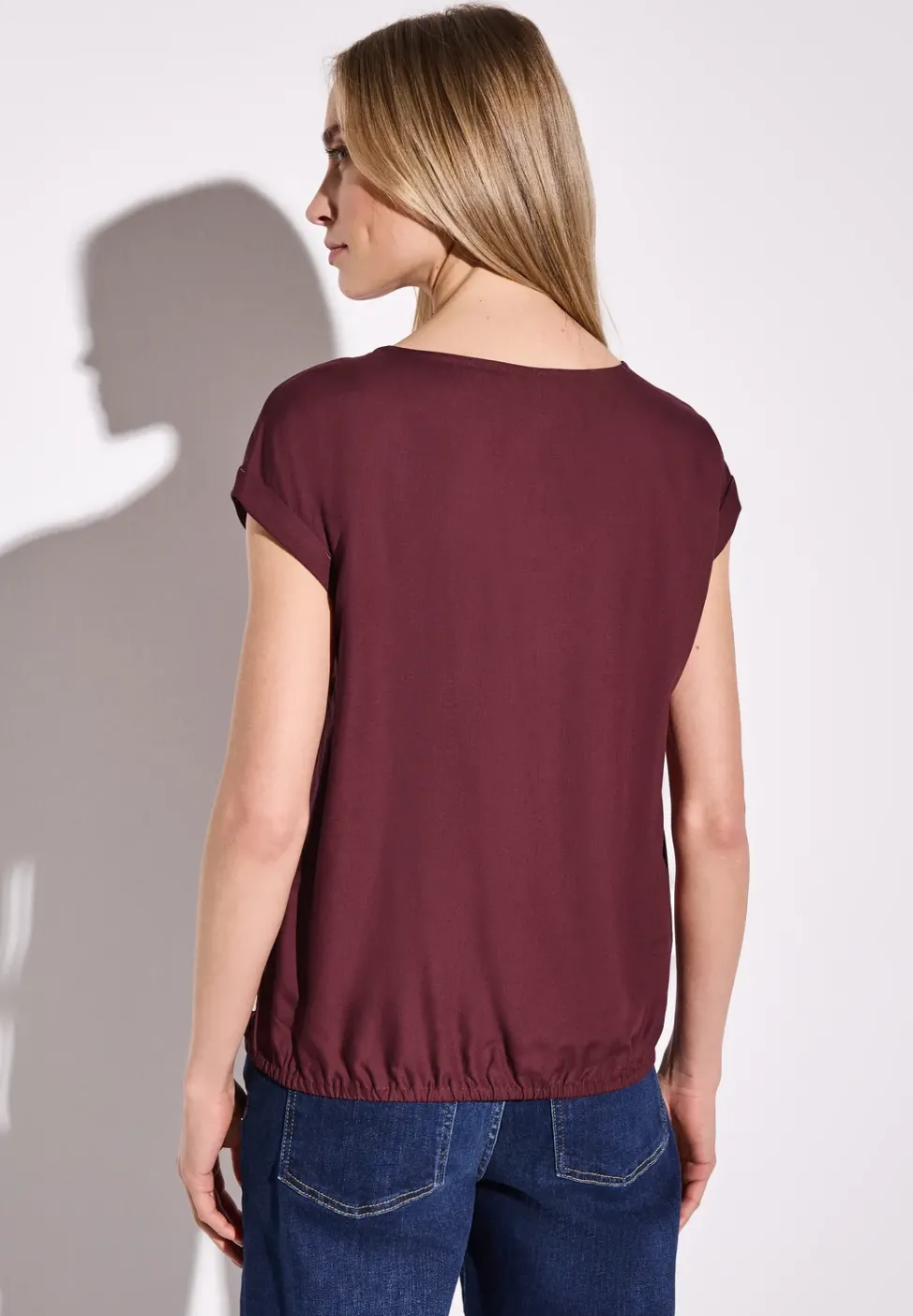 Bluse in Unifarbe
