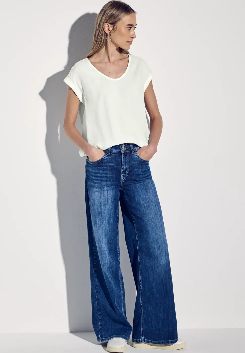 Bluse in Unifarbe