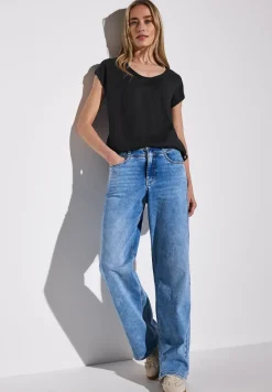 Bluse in Unifarbe