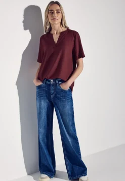 Bluse in Unifarbe