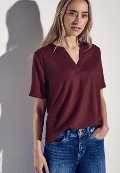 Bluse in Unifarbe