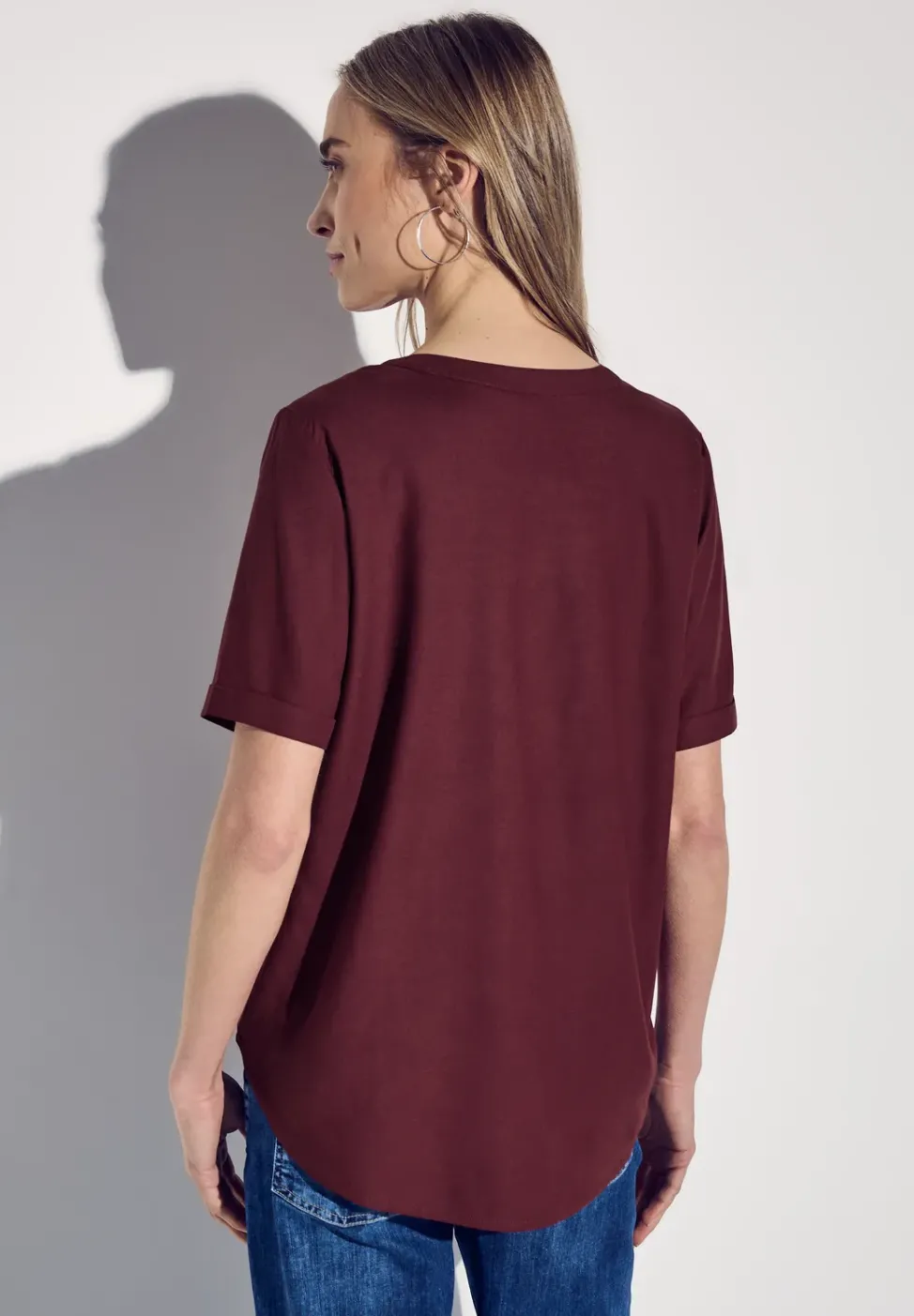 Bluse in Unifarbe