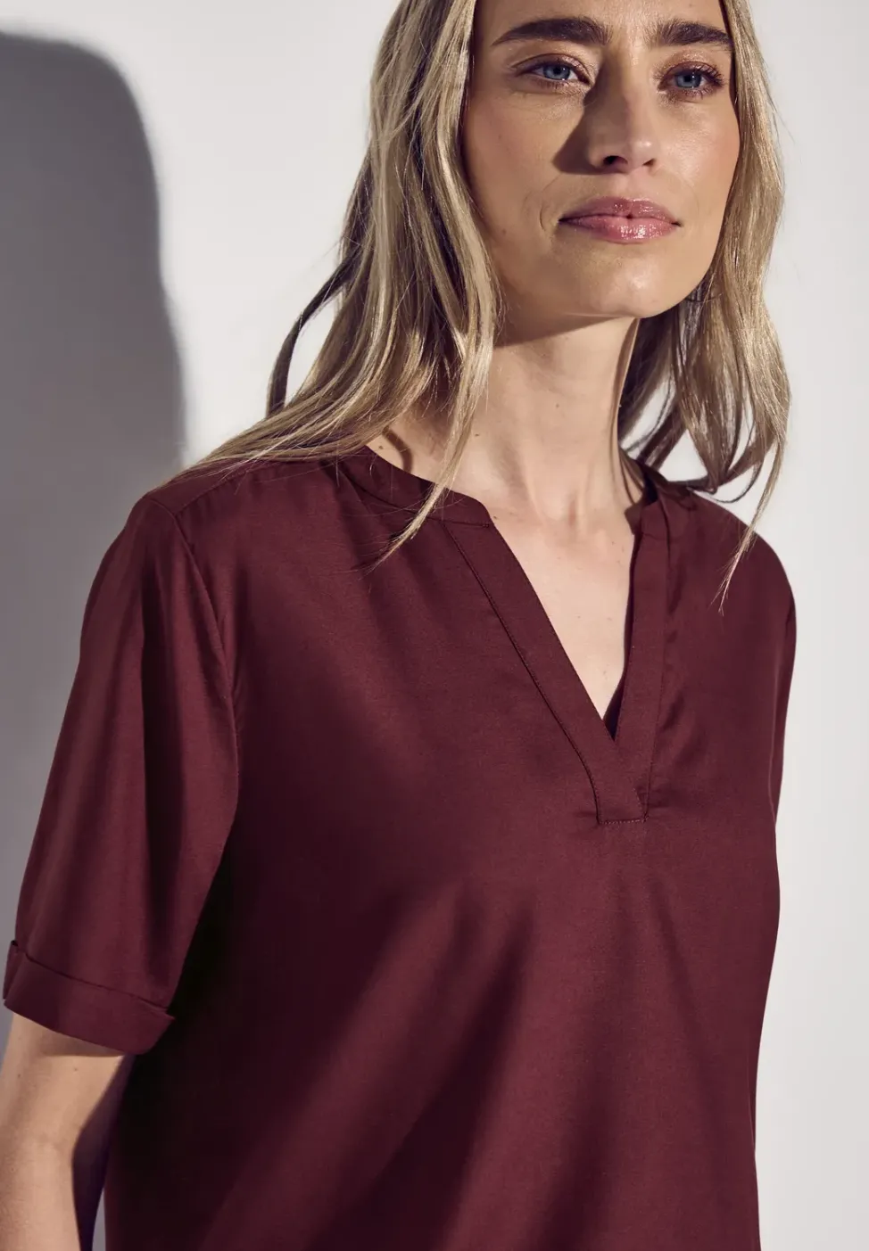 Bluse in Unifarbe