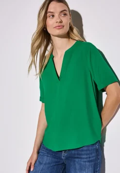 Bluse in Unifarbe