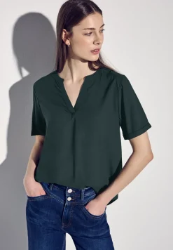 Bluse in Unifarbe
