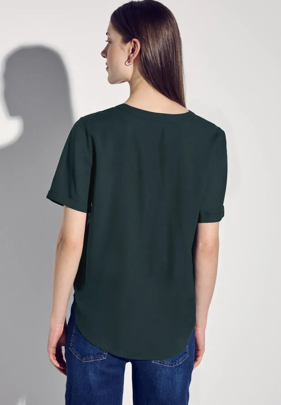 Bluse in Unifarbe