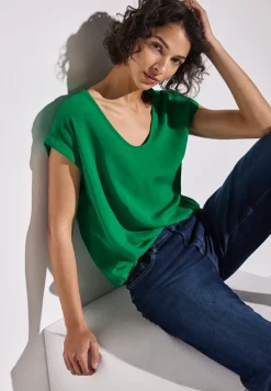 Bluse in Unifarbe
