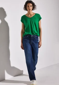 Bluse in Unifarbe