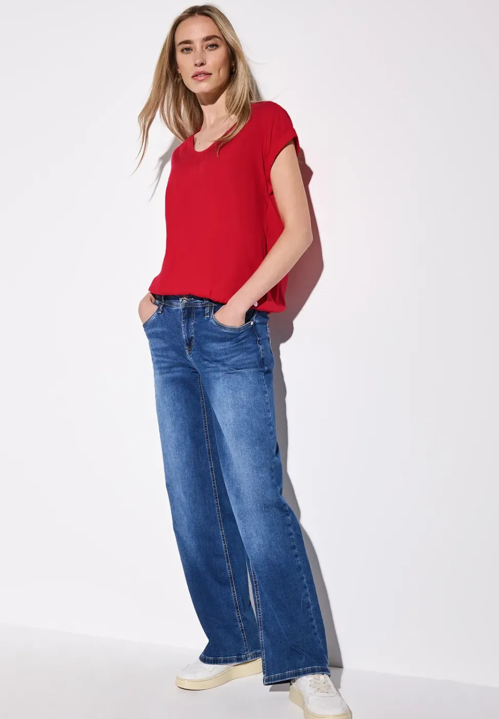 Bluse in Unifarbe