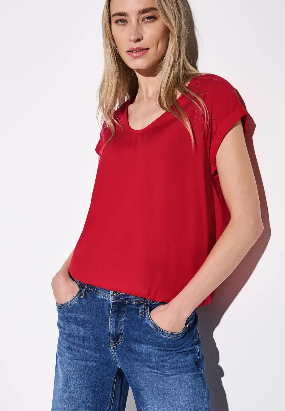 Bluse in Unifarbe