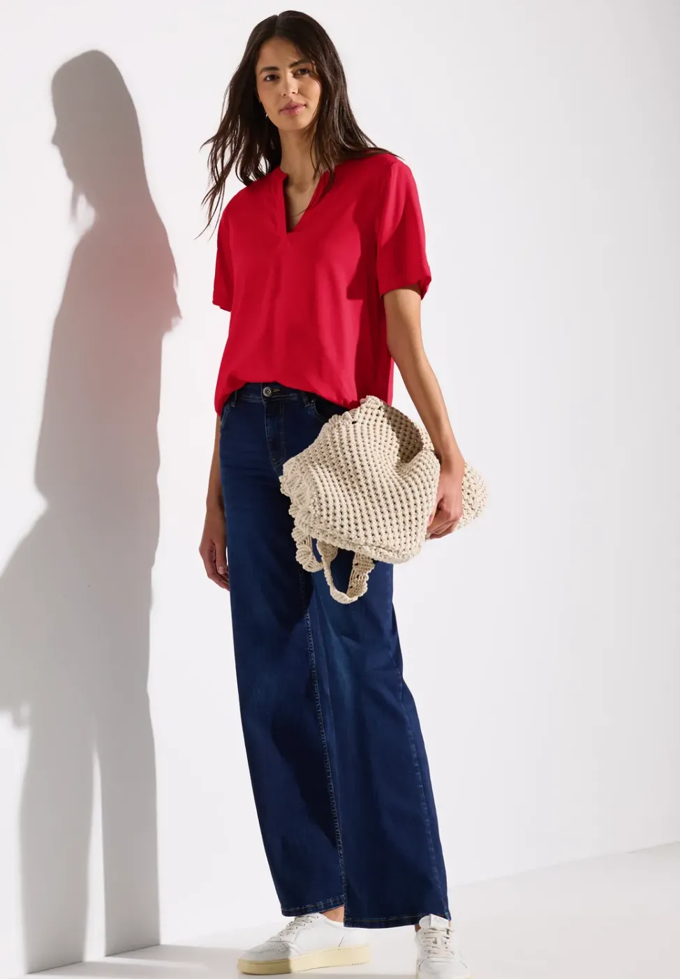 Bluse in Unifarbe