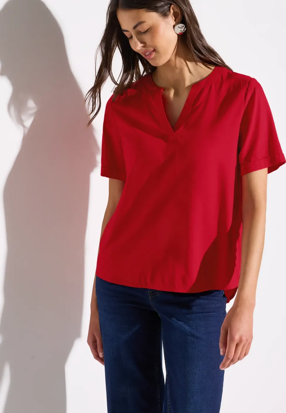 Bluse in Unifarbe