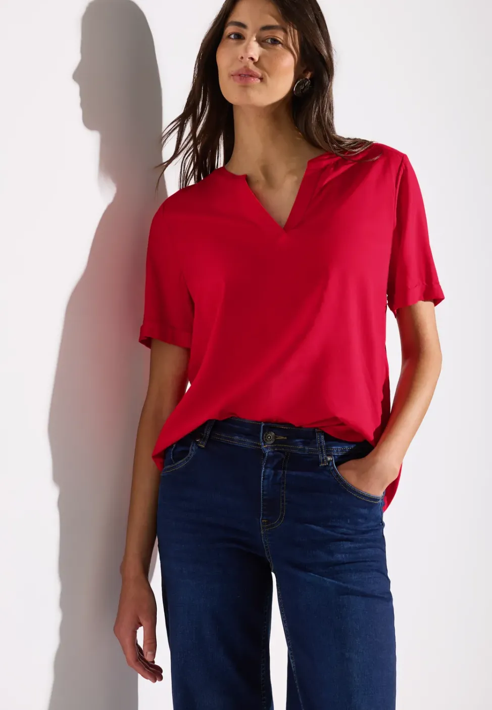 Bluse in Unifarbe