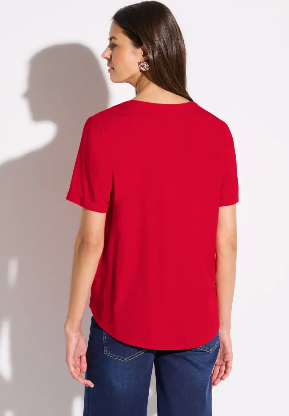 Bluse in Unifarbe